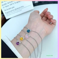 Vòng tay bạc đá phong thủy hình mặt mèo xinh xắn đáng yêu Trang Sức Ruby