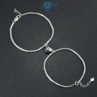 Vòng tay bạc đôi cho nam nữ gắn nam châm trái tim sang trọng LTD0046 - Trang Sức  TNJ