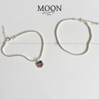 Vòng tay bạc đôi Moonsilver sợi dây lỳ đơn giản