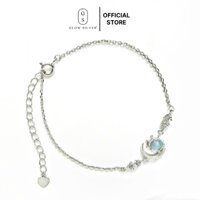 Vòng tay bạc Glow Silver, lắc tay đá mặt trăng Moonstone
