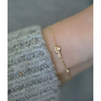 Vòng tay bạc hình hoa hồng mạ vàng