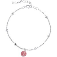 Vòng Tay Bạc - Lắc Tay Bạc Nữ S925 Đính Hạt Dâu Tây Xinh Xắn Đẹp L-1596