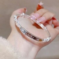Vòng tay bạc LUCKY may mắn Nữ S999 Solid 50209
