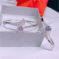 Vòng tay bạc mặt đá hồ ly MS165 - trắng