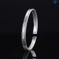 Vòng tay bạc nam 925 dạng kiềng cá tính LTA0049 - Trang sức TNJ