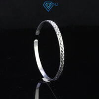 Vòng tay bạc nam dạng kiềng hoạ tiết phay cá tính LTA0080 - Trang Sức TNJ