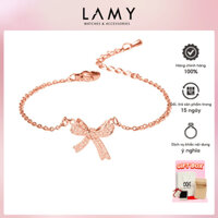 Vòng tay bạc nữ CDE Bow Rose Gold Bracelet CDE2030RG