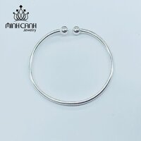 Vòng tay bạc nữ dạng kiềng 2 đầu tròn LTNU088