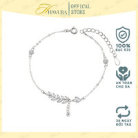 vòng tay bạc nữ HAVURA, lắc tay bạc nữ 925 cao cấp - thiết kế hình chiếc lá tinh xảo M066121