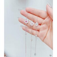 Vòng tay bạc nữ vòng tay hoa đào