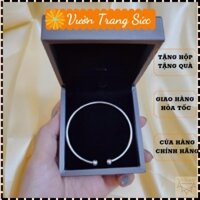 Vòng tay bạc S925 Cuff nam nữ - Lắc tay nam nữ bạc Ý Cuff trơn basic dễ đeo Vườn Trang Sức