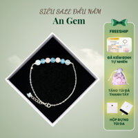 Vòng tay bạc S925 mix đá phong thuỷ đa sắc hạt tròn An Gem, lắc tay nữ bạc cao cấp phối đá năng lượng tự nhiên