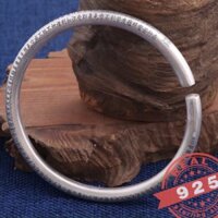 Vòng tay bạc thái ĐẶC RUỘT - kiềng tay bạc s999 khắc chú đại bi - Hàng cao cấp nguyên chất - đặc ruột