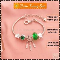 Vòng tay bạc Thái - Lắc tay nữ bạc Thái charm đá pha lê Dream Catcher xinh xắn Vườn Trang Sức