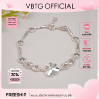 Vòng tay bạc Vàng bạc trịnh gia hình bông hoa đính đá cá tính - Lắc tay bạc nữ VBTG2153