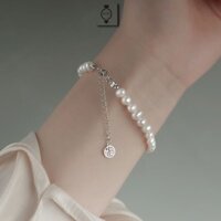 Vòng tay bạc ý ngọc trai nhân tạo cho nam nữ