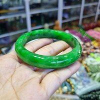 Vòng tay bản liền hẹ ngọc C.thạch xanh ni 53 đến 59