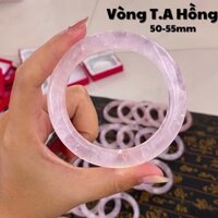 Vòng tay bản liền thach anh hồng size 50-55mm siêu đẹp mịn hàng kiểm định kèm hộp