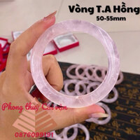 Vòng tay bản liền Thach Anh Hồng size 54-59mm siêu đẹp mịn hàng kiểm định