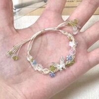 Vòng tay bện bướm nhỏ siêu cổ tích Vòng tay tinh tế mùa hè ngọt ngào