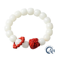 Vòng Tay Bồ Đề An Lạc Bạch Ngọc Kỳ Lân Đỏ 11mm*12mm - Vòng Tay Phong Thuỷ