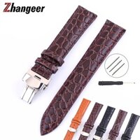 Vòng tay cá sấu da thật có khóa bướm cho 12mm / 13mm / 14mm / 15mm / 16mm / 17mm / 18mm / 19mm / 20mm / 21mm / 22mm / 24mm