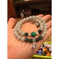 Vòng tay cẩm thạch mix bạc 925