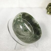 Vòng tay cẩm thạch nam bản to, bản hẹ, bản dày hay bản cao 3cm đá tự nhiên của VN - xanh lá nhạt - 5.5cm