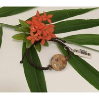 vòng tay cao cấp Macrame mix đá Jasper, charm đồng - vin shop