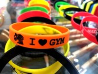 Vòng tay cao su I LOVE GYM, màu sắc ấn tượng, hình in sắc nét - Cam