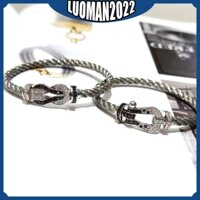 Vòng tay cặp đôi dây thép móng ngựa màu sắc gấu trúc