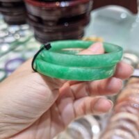 Vòng tay cặp đôi ngọc xanh Jadeite bản vuông ni 50, ni 52