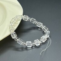 Vòng tay cặp đôi nhỏ tươi mát bằng đá ngọc bích tự nhiên hình khối đường cho nam và nữ