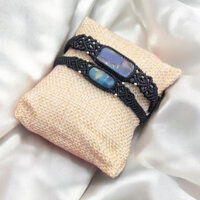 Vòng Tay Cặp Đôi Tình Yêu Handmade Mặt đá đất sét Polymer thắt dây thủ công