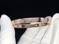 Vòng Tay Cartier Love Chế Tác Kim Cương Tự Nhiên Vàng Hồng 18K