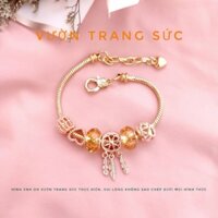 Vòng tay charm nữ - Lắc tay nữ charm mạ vàng Dream Catcher đá pha lê xinh đẹp Vườn Trang Sức VTS VT035-6 charm