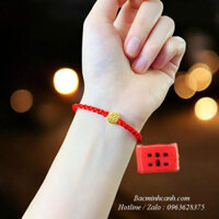 Vòng tay chỉ đỏ charm chữ Lộc vàng 10k LTNU442