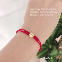 Vòng tay chỉ đỏ charm cỏ 4 lá vàng 10K LTNU161