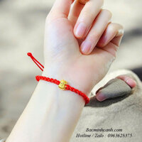 Vòng tay chỉ đỏ charm mèo thần tài vàng 10k LTNU443