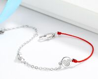 Vòng tay chỉ đỏ may mắn mặt đá và kim vàng - Bạc