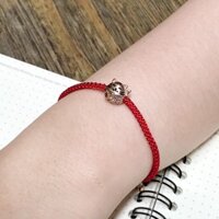 Vòng Tay Chỉ Đỏ Teapear Mèo may mắn Titan Inox ko gỉ Màu Vàng