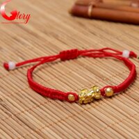 Vòng tay chỉ đỏ tỳ hưu charm may mắn-Vòng đeo tay nam nữ charm tỳ hưu giá rẻ-OEM [bonus]