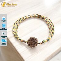 Vòng tay chỉ ngũ sắc tây tạng may mắn mix hoa sen trầm hương tốc thơm dịu nhẹ - DIY TUỆ LÂM