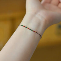 Vòng Tay Chỉ Ngũ Sắc Thu Hút May Mắn Mix Charm Si