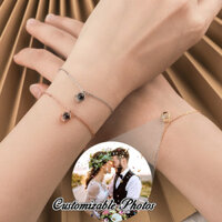 Vòng tay chiếu ảnh có thể tùy chỉnh, vòng tay dây tình bạn, quà tặng hình ảnh có thể tùy chỉnh cho ngày lễ tình nhân, quà tặng nam và nữ