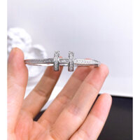 Vòng tay chữ H đính đá xi bạch kim - Bạc cao cấp 950