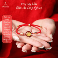 VÒNG TAY CHÚ LĂNG NGHIÊM CHỈ ĐỎ ĐÁ CHU SA  (đã gia trì) – HT103 – Amrita – Chỉ đỏ may mắn