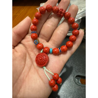 Vòng tay chu sa đỏ cam 6mm