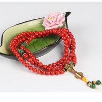 Vòng tay chu sa hàm lượng cao Vòng tay cửa hàng của phụ nữ Vòng tay đỏ năm tuổi 108 chuỗi hạt Phật giáo