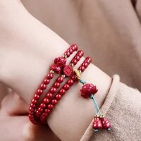 VÒNG TAY CHU SA KHẮC TỲ HƯU THU HÚT TÀI LỘC VÀ HOA SEN TẶNG HỘP ĐỰNG